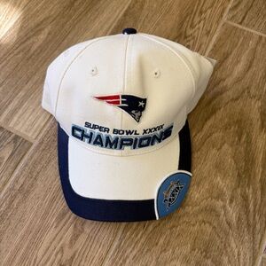 NOS New England Patriots Super Bowl XXXIX Champions Deadstock Hat Cap 2005 Y2K